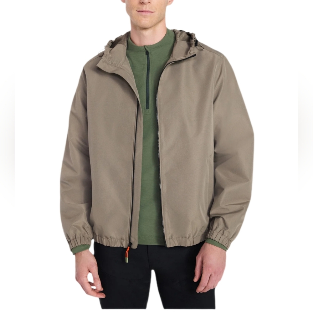 Ozark Trail Men's Windbreaker Jacket with Hood - S Taupe